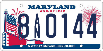 MD license plate 8AN0144