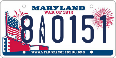 MD license plate 8AN0151