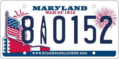 MD license plate 8AN0152