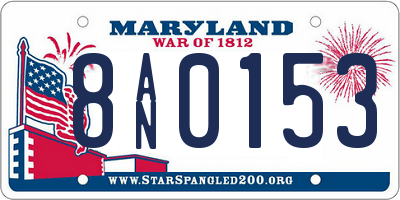 MD license plate 8AN0153