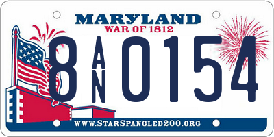 MD license plate 8AN0154