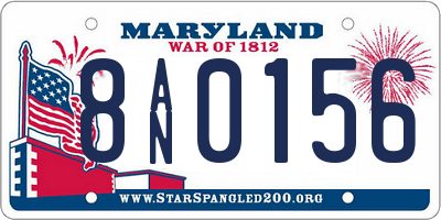 MD license plate 8AN0156