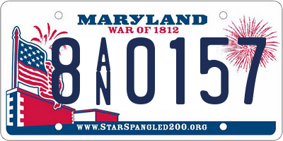 MD license plate 8AN0157