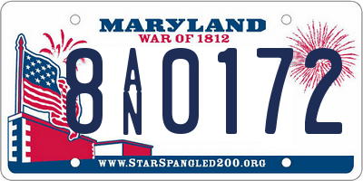 MD license plate 8AN0172