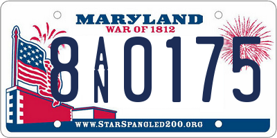 MD license plate 8AN0175