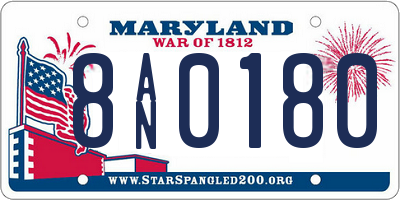 MD license plate 8AN0180