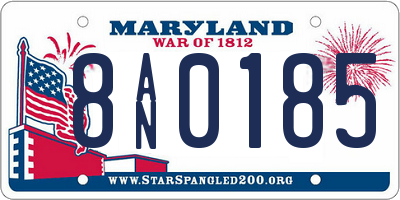 MD license plate 8AN0185