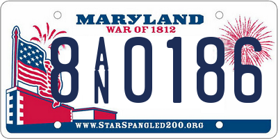 MD license plate 8AN0186