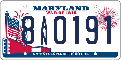 MD license plate 8AN0191