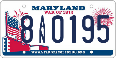 MD license plate 8AN0195