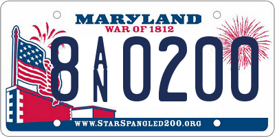 MD license plate 8AN0200