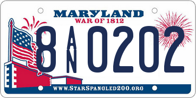 MD license plate 8AN0202