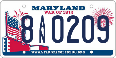 MD license plate 8AN0209