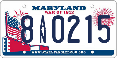MD license plate 8AN0215