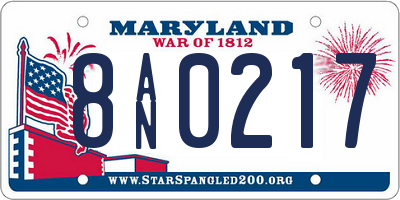 MD license plate 8AN0217