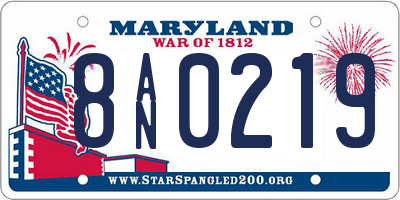 MD license plate 8AN0219
