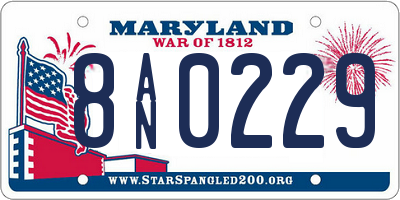 MD license plate 8AN0229