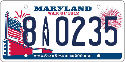 MD license plate 8AN0235