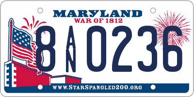 MD license plate 8AN0236