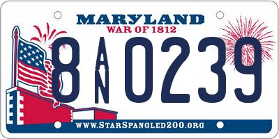 MD license plate 8AN0239