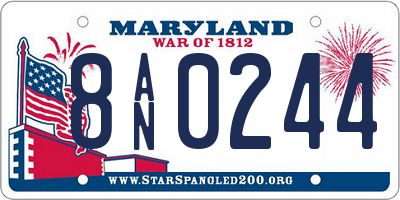 MD license plate 8AN0244