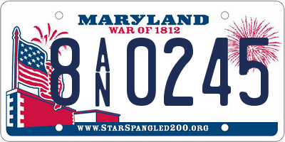 MD license plate 8AN0245