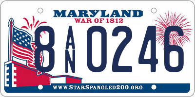 MD license plate 8AN0246