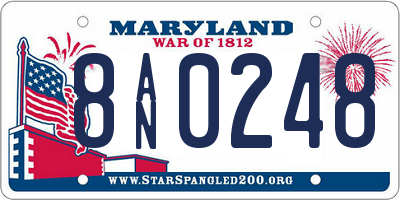 MD license plate 8AN0248