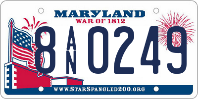MD license plate 8AN0249