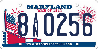 MD license plate 8AN0256