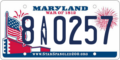MD license plate 8AN0257