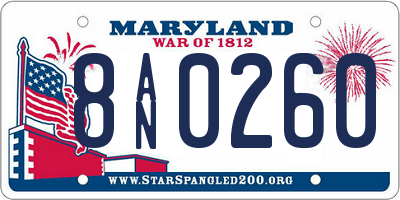 MD license plate 8AN0260