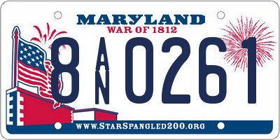 MD license plate 8AN0261