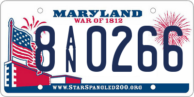 MD license plate 8AN0266