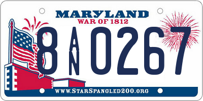 MD license plate 8AN0267