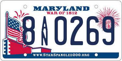 MD license plate 8AN0269