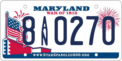 MD license plate 8AN0270