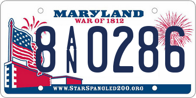 MD license plate 8AN0286