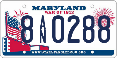 MD license plate 8AN0288