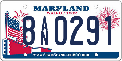 MD license plate 8AN0291