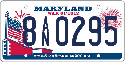 MD license plate 8AN0295