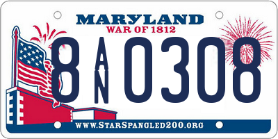 MD license plate 8AN0308