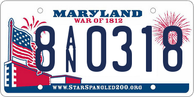 MD license plate 8AN0318
