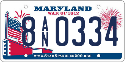 MD license plate 8AN0334
