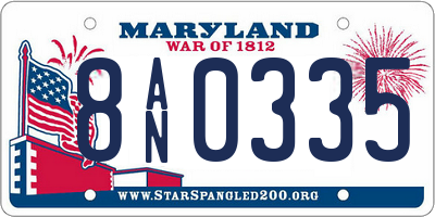 MD license plate 8AN0335