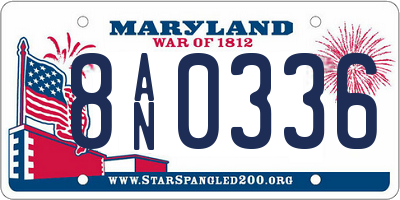 MD license plate 8AN0336