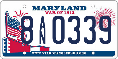 MD license plate 8AN0339