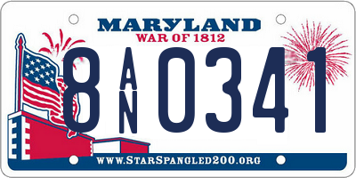 MD license plate 8AN0341