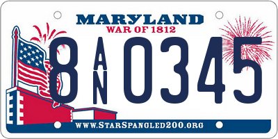 MD license plate 8AN0345