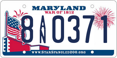 MD license plate 8AN0371
